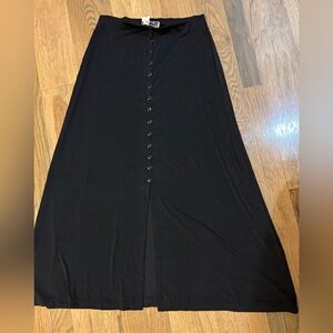 Frazier Lawrence Vtg Black Button-Down Skirt
